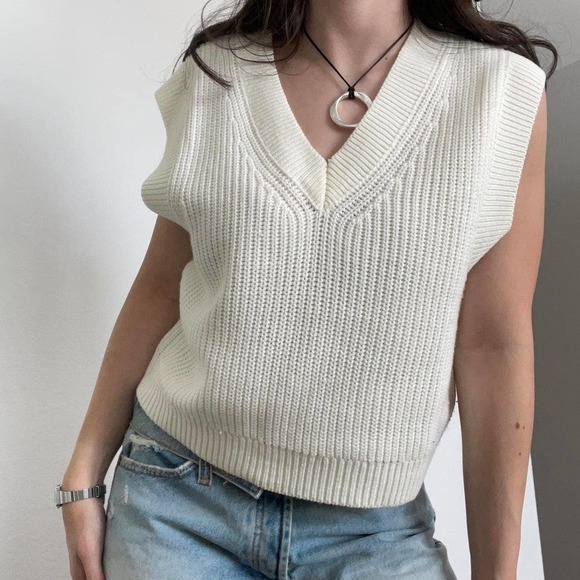 bobby jones Knit unisex Vest color cream sz L - Picture 1 of 12